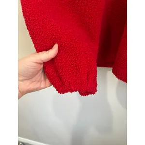 LOFT Red Fleece Pullover Cozy Casual Valentine Winter‎ Top Size XL thumbnail 4