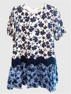 Women’s Entro Puff Sleeve Floral Print Mini Dress Size S thumbnail 1