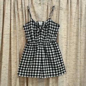 Urban Outfitters Tie Front Gingham Romper  thumbnail 1