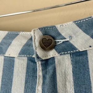 Buddy Love Blue and White Jojo High Waist Stripe Flare Jeans Size 28 thumbnail 7