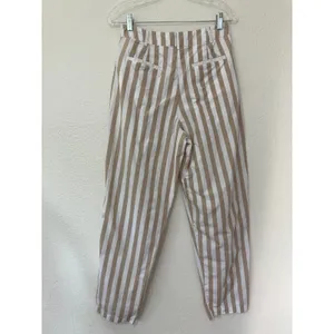 Urban Outfitters Maximalism Barrel Crop Percy Striped Pleated High-Rise Pants 6 thumbnail 8