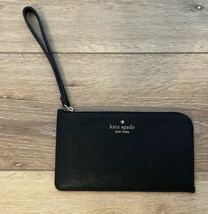Kate Spade Wristlet Wallet Black Leather thumbnail 1