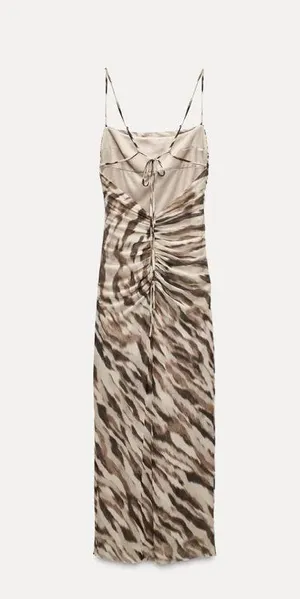 Zara Dress maxi mesh bodycon cheetah animal print Leopard evening date casual thumbnail 14