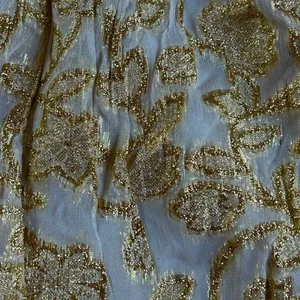 NWT Abercrombie Gold Metallic Floral Lace Mini Skirt Lined Shimmer Size M lace thumbnail 6