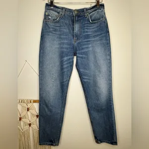 Reformation Denim Julia High Waist Distressed Jeans in Bryce Wash thumbnail 7