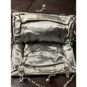 Vintage Hand Beaded Silver Art Deco Evening Bag Purse Chain Strap Ball Clasp thumbnail 4