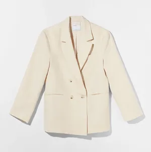 Nwt Cream Beige Oversize Boyfriend Blazer Suit Jacket thumbnail 9