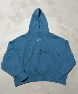 Nike Blue Pullover Hoodie center swoosh logo medium thumbnail 1