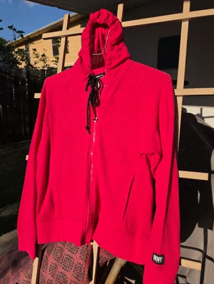 DKNY Sport Small Pink Sprint Mesh Relaxed Full-Zip Hoodie Top thumbnail 1