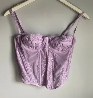Lilac Purple Fairy Corset Tank Top Lingerie‎ Romantic Coquette Lace size XS thumbnail 1