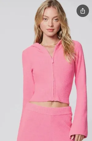 Pink Zip-Up Hoodie by Florence by Mills sz Md NWT thumbnail 1