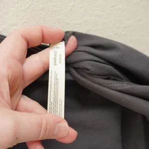 Daily Practice Grey Midi Dress Side Ruched Striped Trim Slit Athletic Athleisure thumbnail 6