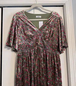 Baltic Born NWT Floral Velvet Maxi Dressss with slit thumbnail 5