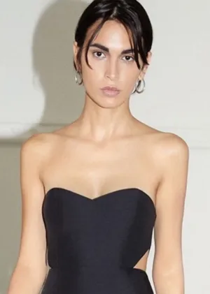 Fame And Partners Goth Soft Girl Strapless Maxi Dress thumbnail 1