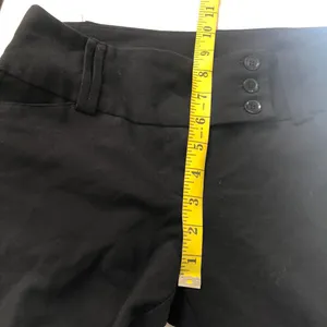 2000s Y2K tracy Evans Black capri pants low rise wide waistband straight leg capris office siren core Size 5 thumbnail 6
