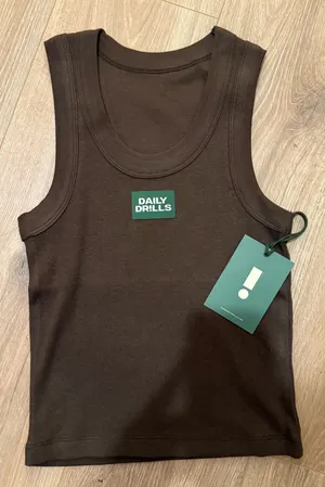 Ribbed Logo Tank - Coco thumbnail 2