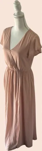 Lulu's Peach V-Neck Maxi Dress thumbnail 1