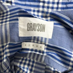 Grayson by Frank & Eileen The Hero Blue White Plaid Button Down Shirt Sz 2 Small thumbnail 4