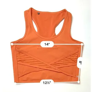 GymShark Athletic Orange Sleeveless Moisture Wicking Top Cropped Top sz S/M‎ thumbnail 4