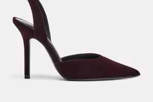 Zara velvet Pointed Slingback Heel thumbnail 1