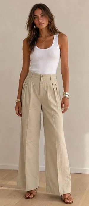 Vintage Y2K GAP Pleated Wide Leg Trousers High Rise Minimalist Quiet Luxury 6 thumbnail 1