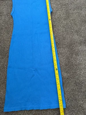 Pull&Bear Bright Blue Ribbed Sleeveless Mini Dress thumbnail 5