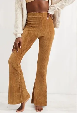 Aerie Groove-On Velour High-Waisted Flare Pants thumbnail 1