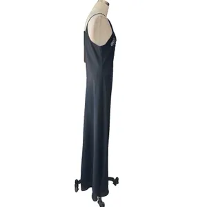 Vintage Cachet Black Sequin Formal Maxi Gown Women's 12 Sleeveless Boat Neck thumbnail 3