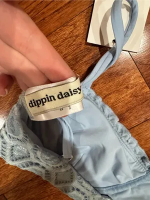 Dippin Daisys Light blue lace bikini top nwt size S thumbnail 5