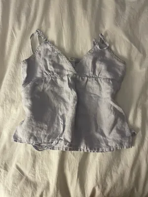 Brandy Melville Top Blue Linen thumbnail 2