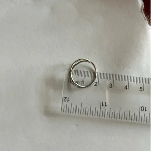 3/$20 Classic Silver Tone Thin Crossed X Loop Shaped Ring thumbnail 4