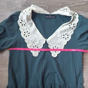 Tuckernuck Pomander Place peacock green knit dress XS thumbnail 9