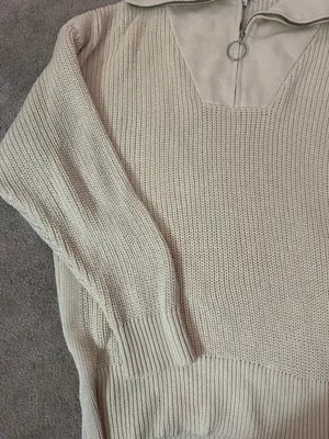 Ava & Viv Cream Half-Zip Cowl Turtleneck Sweater thumbnail 2