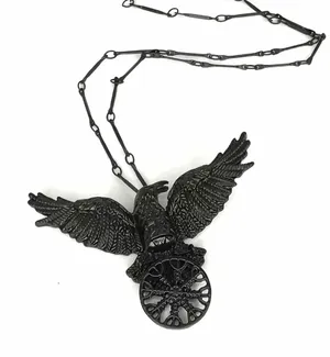 1pc Gothic Black Raven Pendant Necklace‎ Faux Fashion Jewelry thumbnail 1