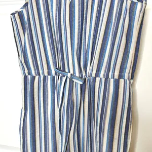 DREW Striped Jumpsuit Medium V Neck Sleeveless Wide Leg‎ Drawstring thumbnail 3
