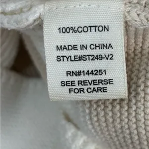 Moon & Madison M Cream Knit Cotton Rugby Striped Long Sleeved Crop Top thumbnail 5