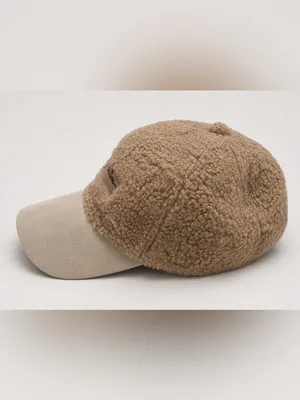 ZYIA‎ Active Tan Sherpa Hat with Cream Brim Brown thumbnail 2