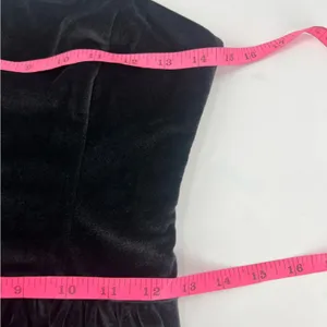 Abercrombie Fitch Soft Velvet Spaghetti Bubble Hem Mini Dress Black‎ sz M thumbnail 5