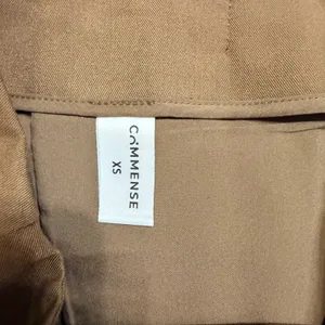 Commense Brown High Waisted Wrap Midi Skirt Front Slit XS 231021003‎ thumbnail 7