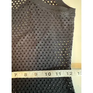 BCBGMaxAzria Etania Mesh Tank Dress Black Raw Hem Mini Bodycon Cover up Beachy S thumbnail 9