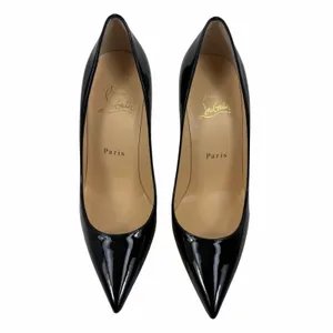 Christian Louboutin Kate 100 Patent Leather Pointed Toe Pump Black Size 36 thumbnail 4