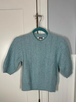 Madewell Cloudsoft Charm Stitch Hazel Sweater Tee xxs mint Blue Preppy juniper thumbnail 2
