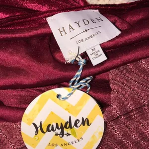 Hayden size medium cranberry new with tags crushed velvety holiday dress thumbnail 7