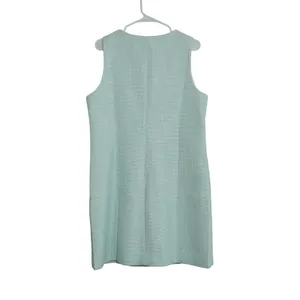 J. Crew Mint Green Tweed Button Front Shift Dress Women's 14 NWT Preppy Chic thumbnail 5