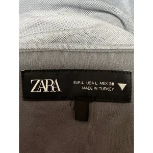 Zara Gray Black Ombre Strapless Tube Bandeau Sleeveless Drape Midi Dress Size L thumbnail 4