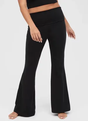 Flare OFFLINE by Aerie Real Me High-Waisted Foldover Super Flare Leggings thumbnail 1