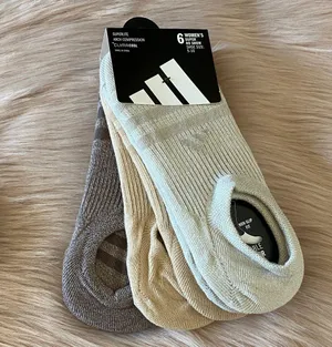 NWT adidas 6 Women’s No Show Socks - Gray, Cream, Tan thumbnail 1