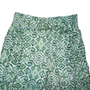 Nanette Lepore Womens Wide Leg Pants Green Ikat Boho Coastal Vacation Large thumbnail 4