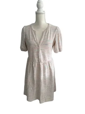 ANN TAYLOR LOFT Multicolor Striped Button Dress Size Small thumbnail 4