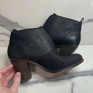 Lucky Brand Women's Black Leather Ehleen Boots Sz 8 Festival Boho Minimalist thumbnail 5